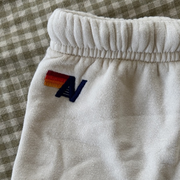 Aviator Nation 5 Stripe Sweatpants Vintage White - Picture 5 of 5